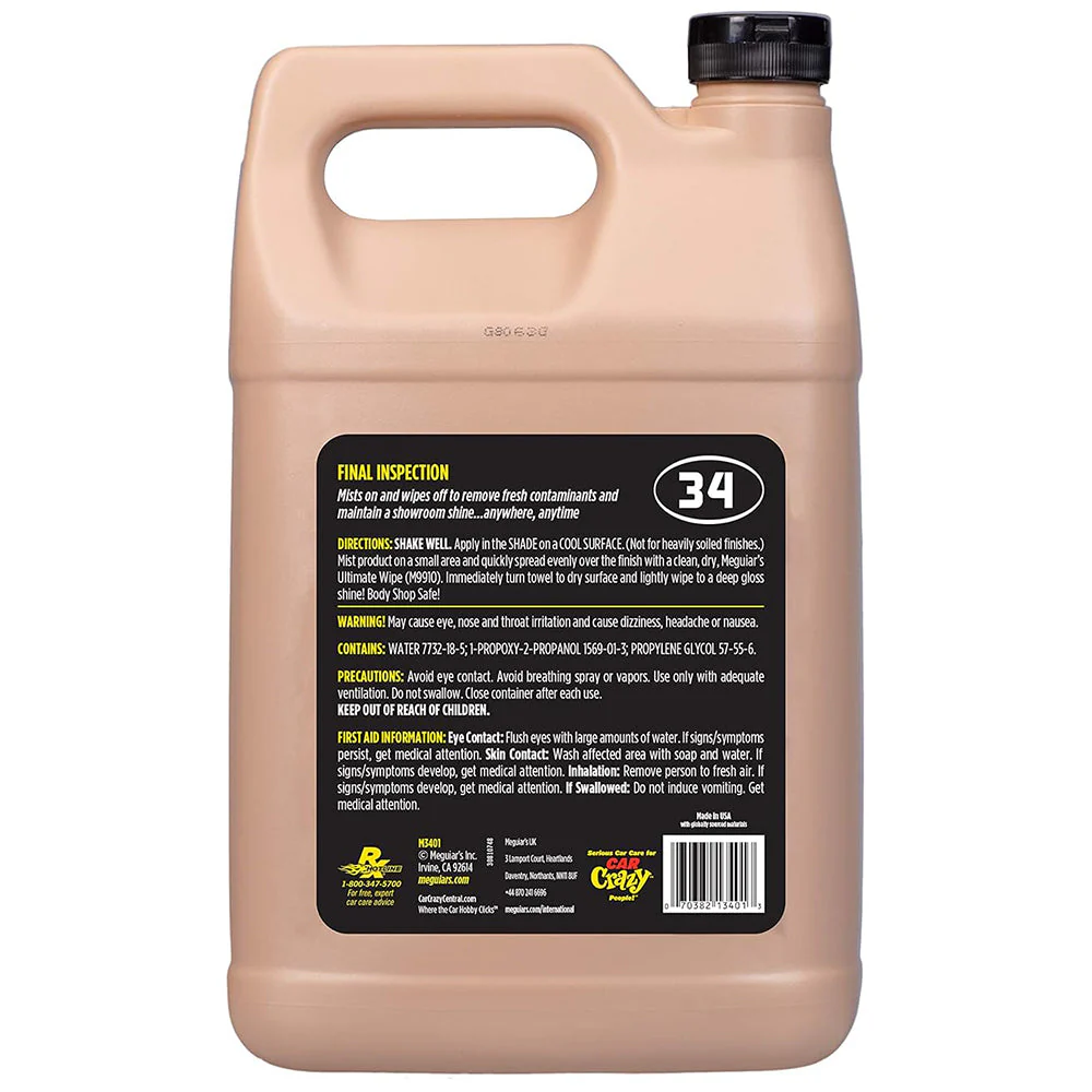 Meguiar's Final Inspection Wipe-off Detailer, M34 - 1 gal. - Image 5