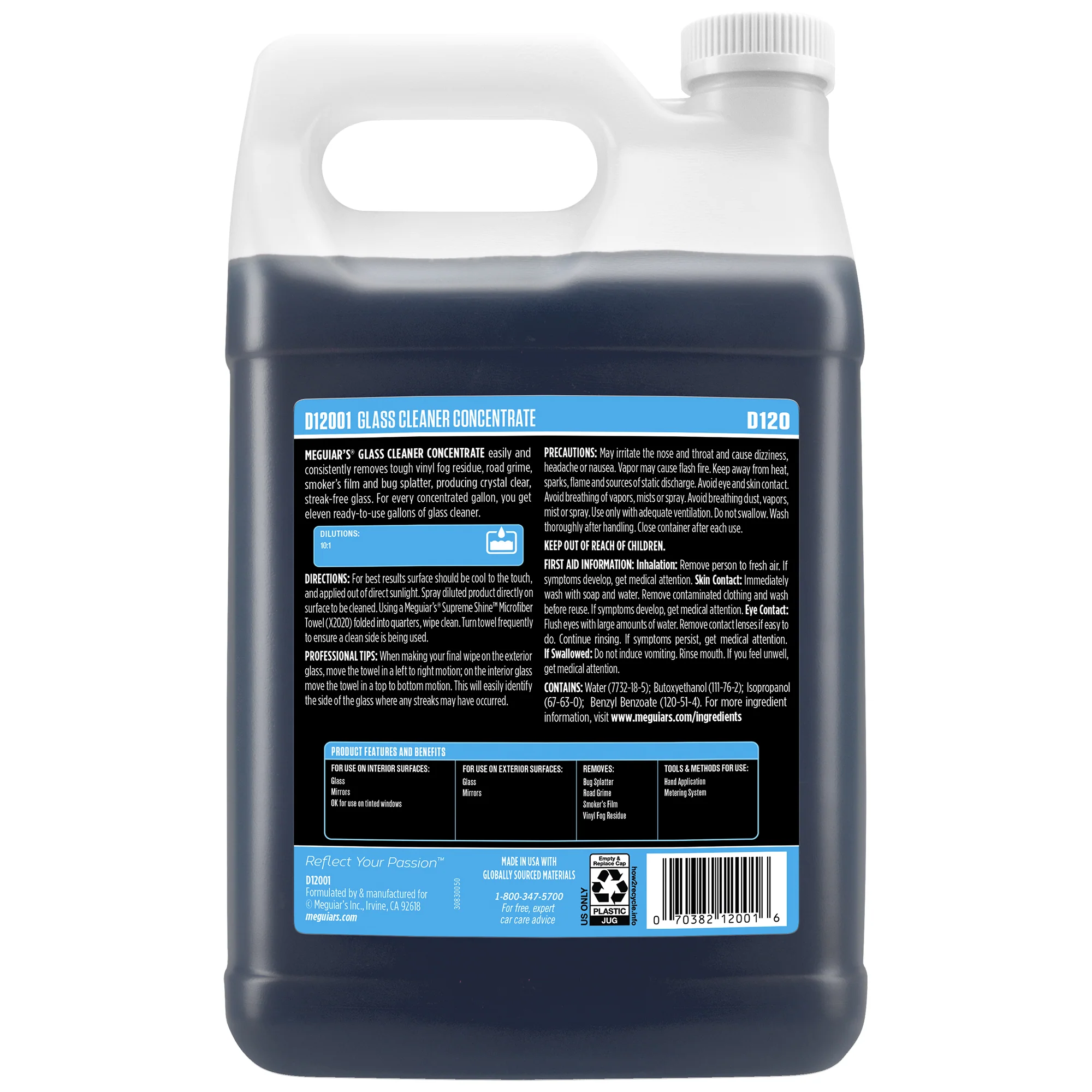 Meguiar's Glass Cleaner Concentrate, D120 - 1 gal. - Image 4