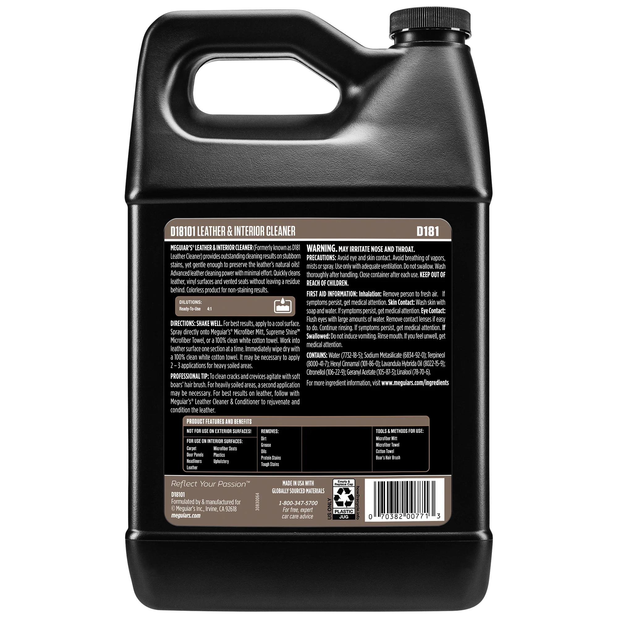 Meguiar's Leather & Interior Cleaner, D181 - 1 gal. - Image 3