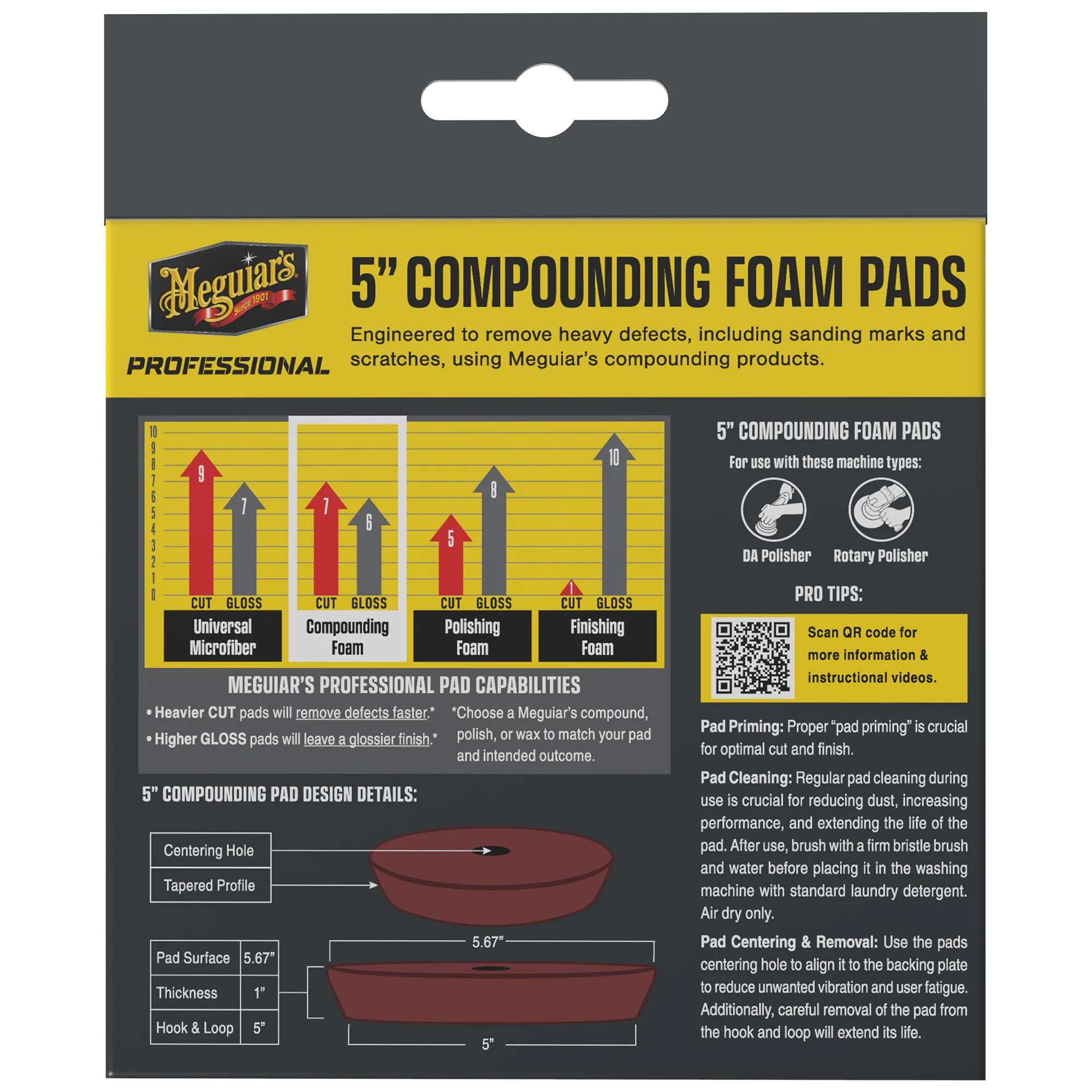 Meguiar's Professional Foam Compounding Pads, M5CFP2 - 5", Red (2 pack) - Image 10