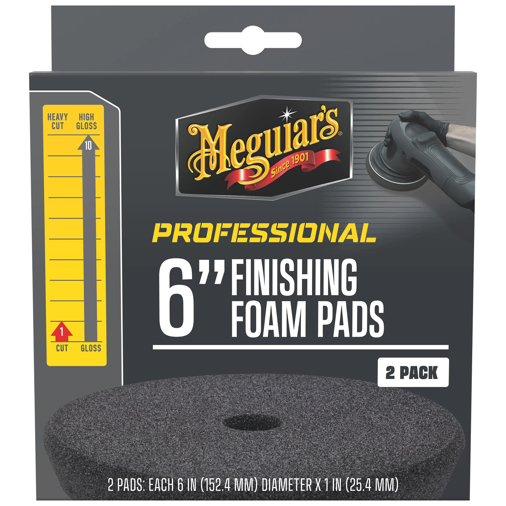 Meguiar's Professional Foam Finishing Pads, M6FFP2 - 6", Black (2 pack) - Image 9