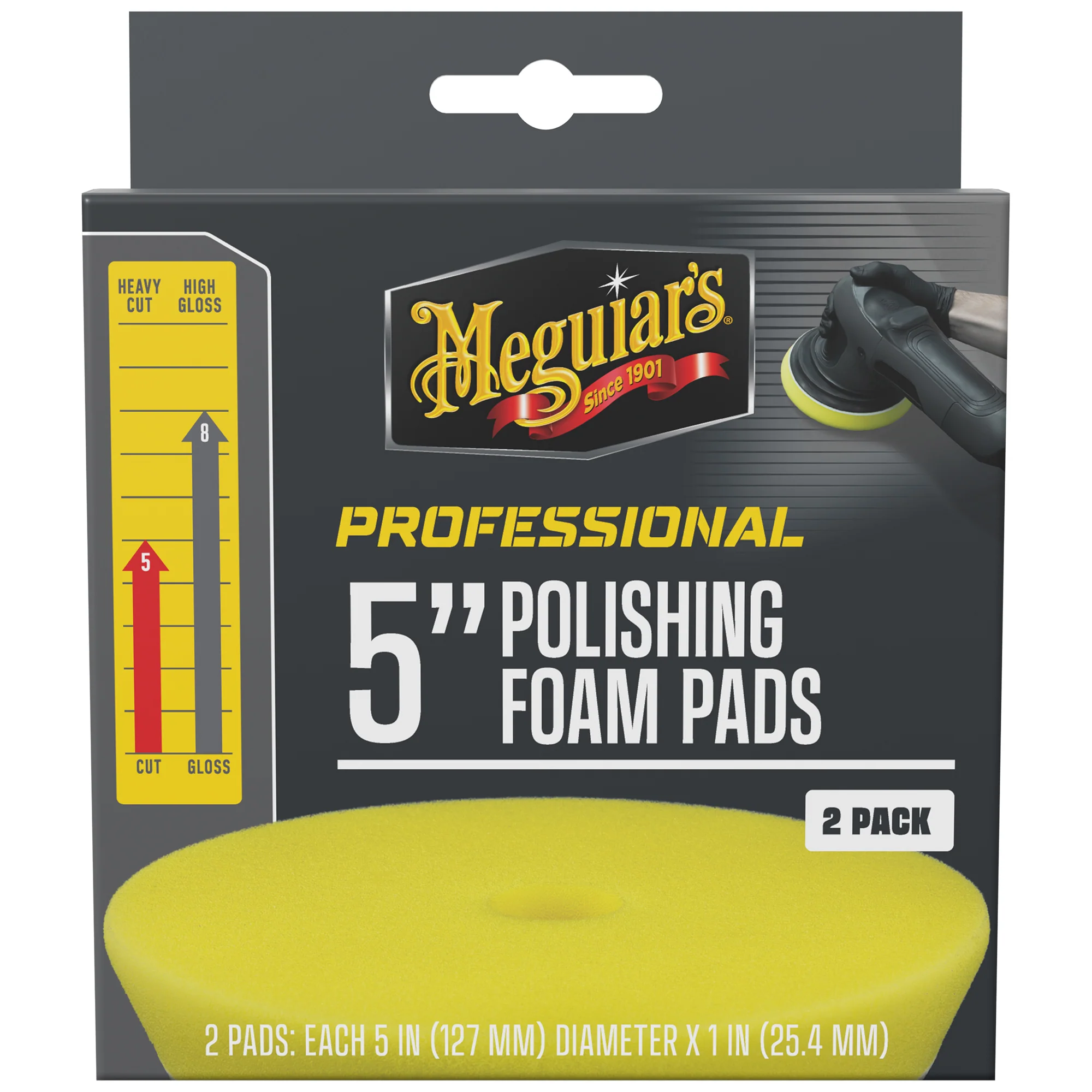 Meguiar's Professional Foam Polishing Pads, M5PFP2 - 5", Yellow (2 pack) - Image 9