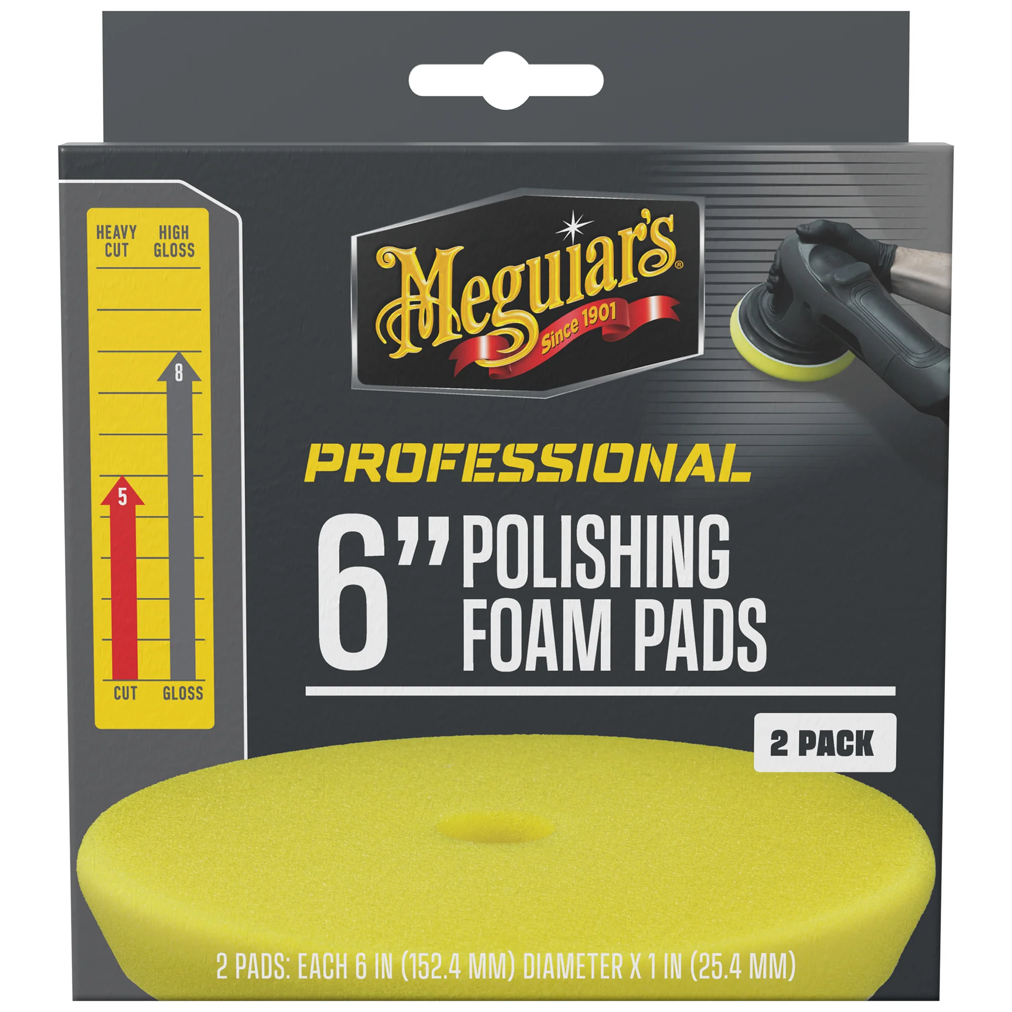 Meguiar's Professional Foam Polishing Pads, M6PFP2 - 6", Yellow (2 pack) - Image 9