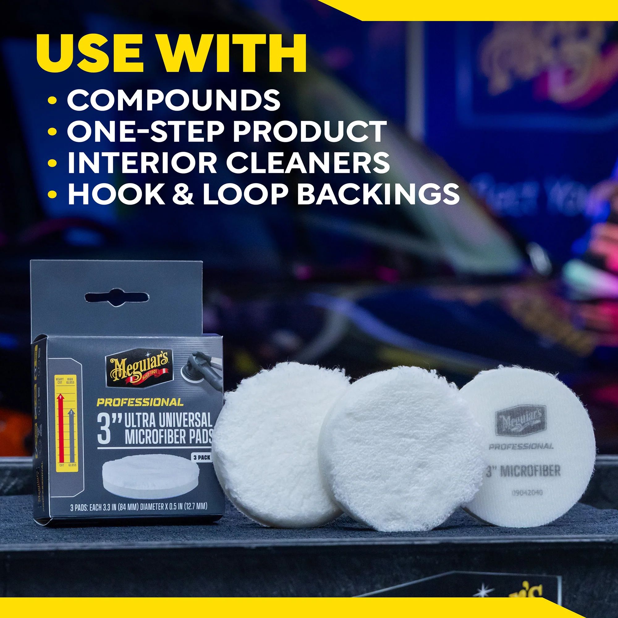 Meguiar's Professional Ultra Universal Microfiber Pads, M3MFP3 - 3" (3 pack) - Image 8
