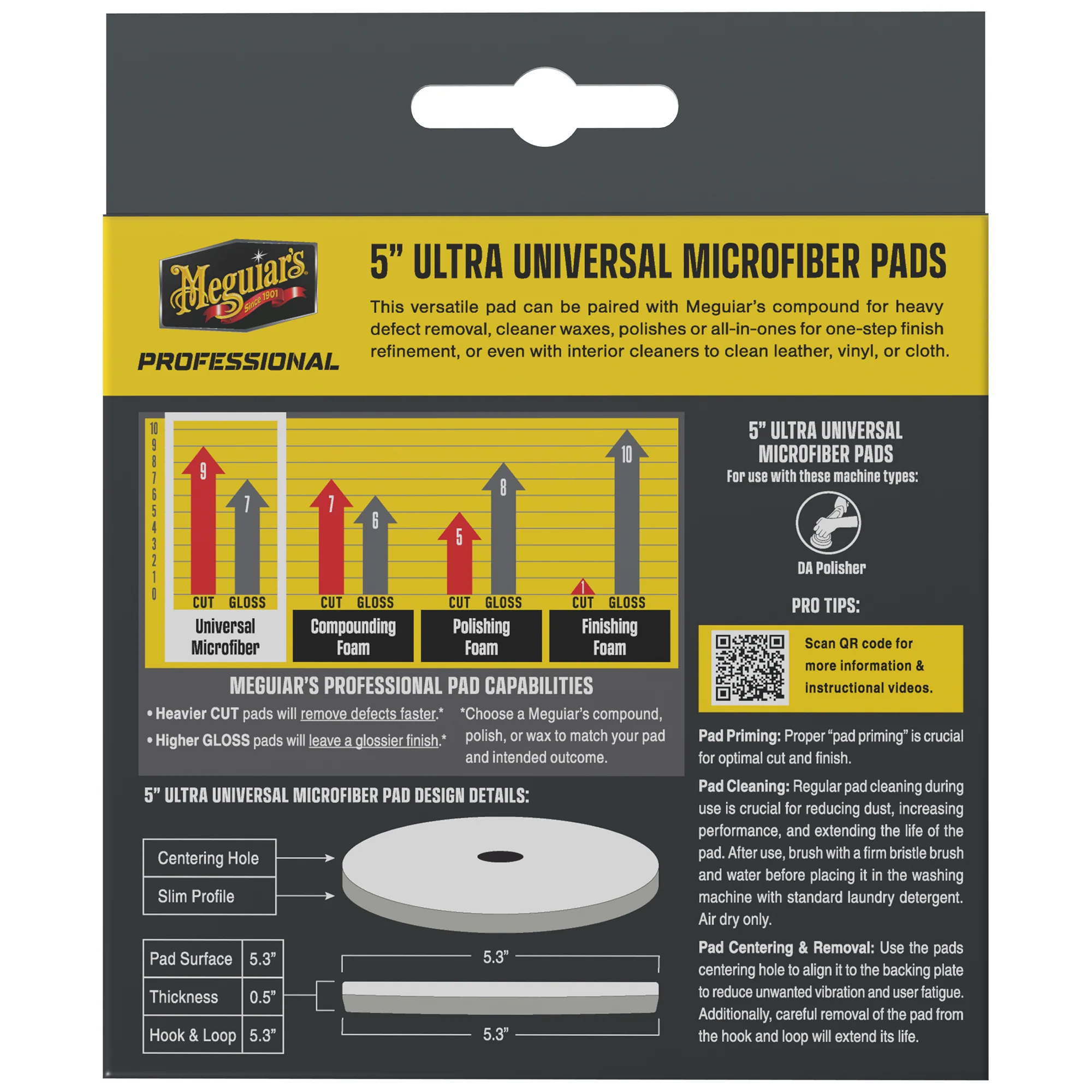Meguiar's Professional Ultra Universal Microfiber Pads, M5MFP2 - 5" (2 pack) - Image 10