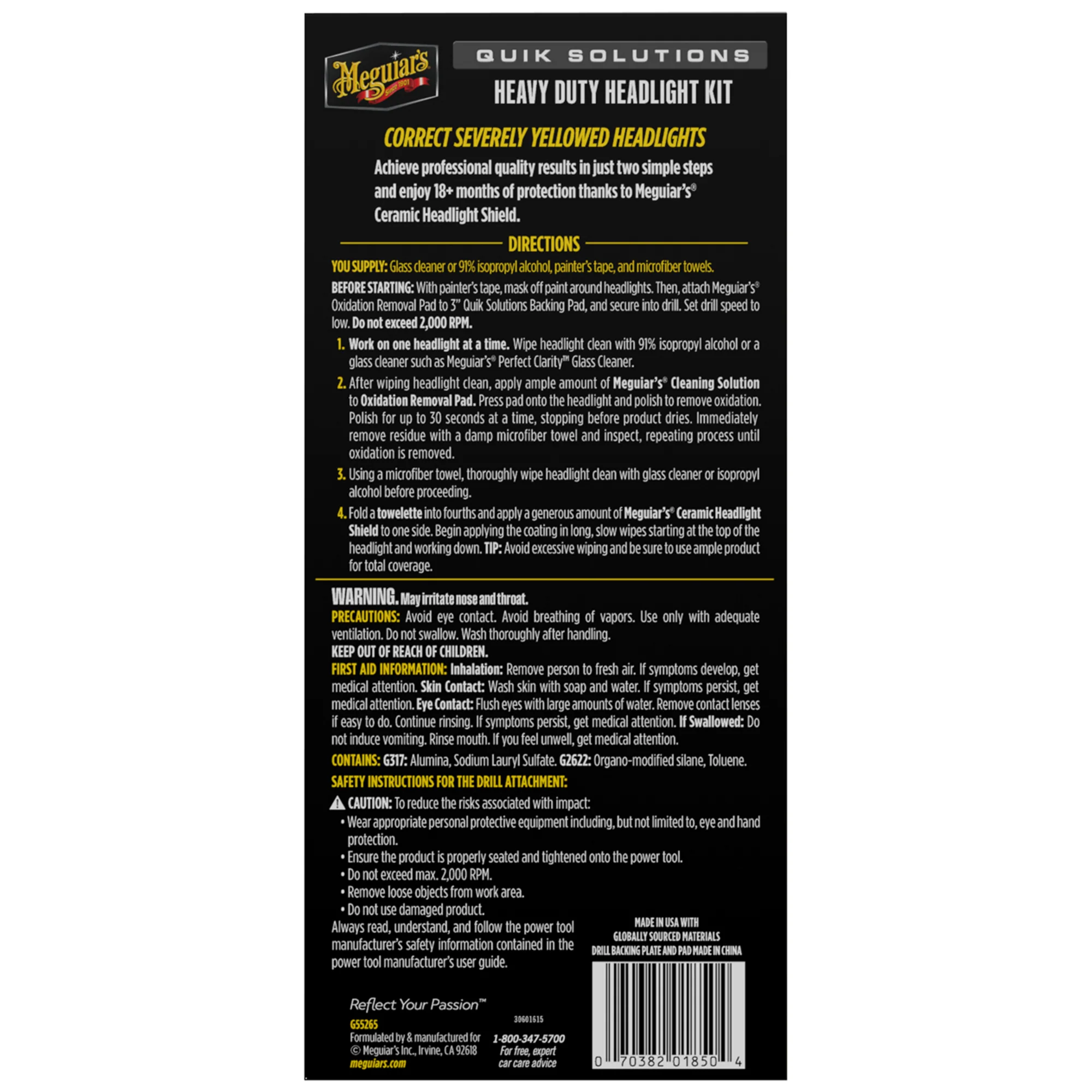 Meguiar's Quik Solutions Heavy Duty Headlight Kit - Image 10