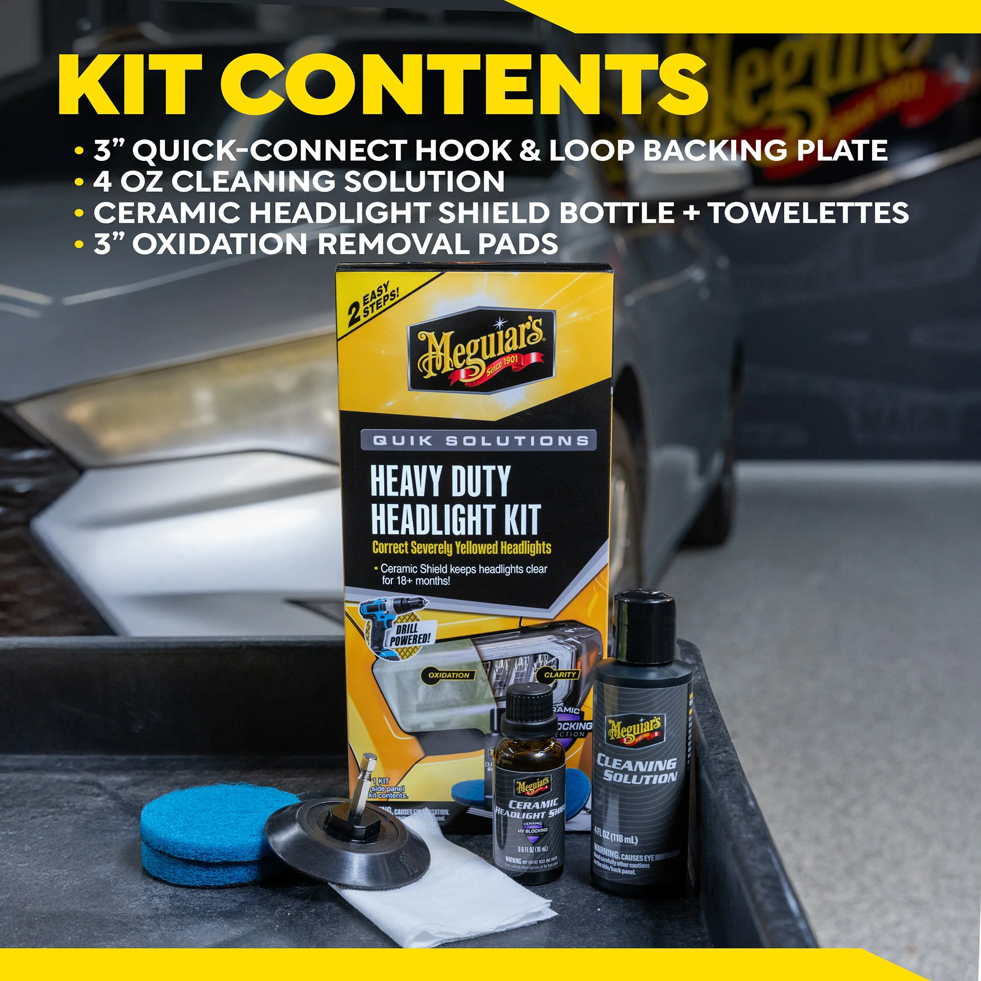Meguiar's Quik Solutions Heavy Duty Headlight Kit - Image 3