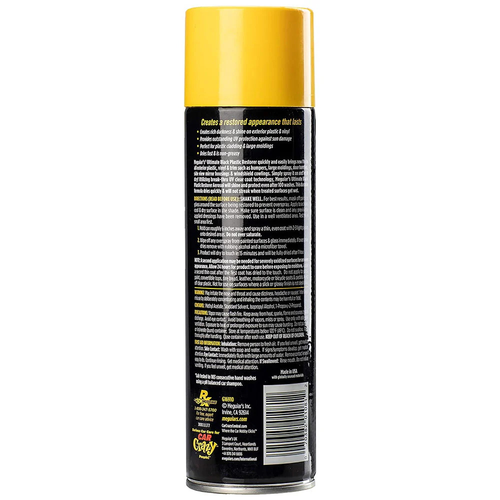 Meguiar's Ultimate Black Plastic Restorer - 10 oz. aerosol - Image 5