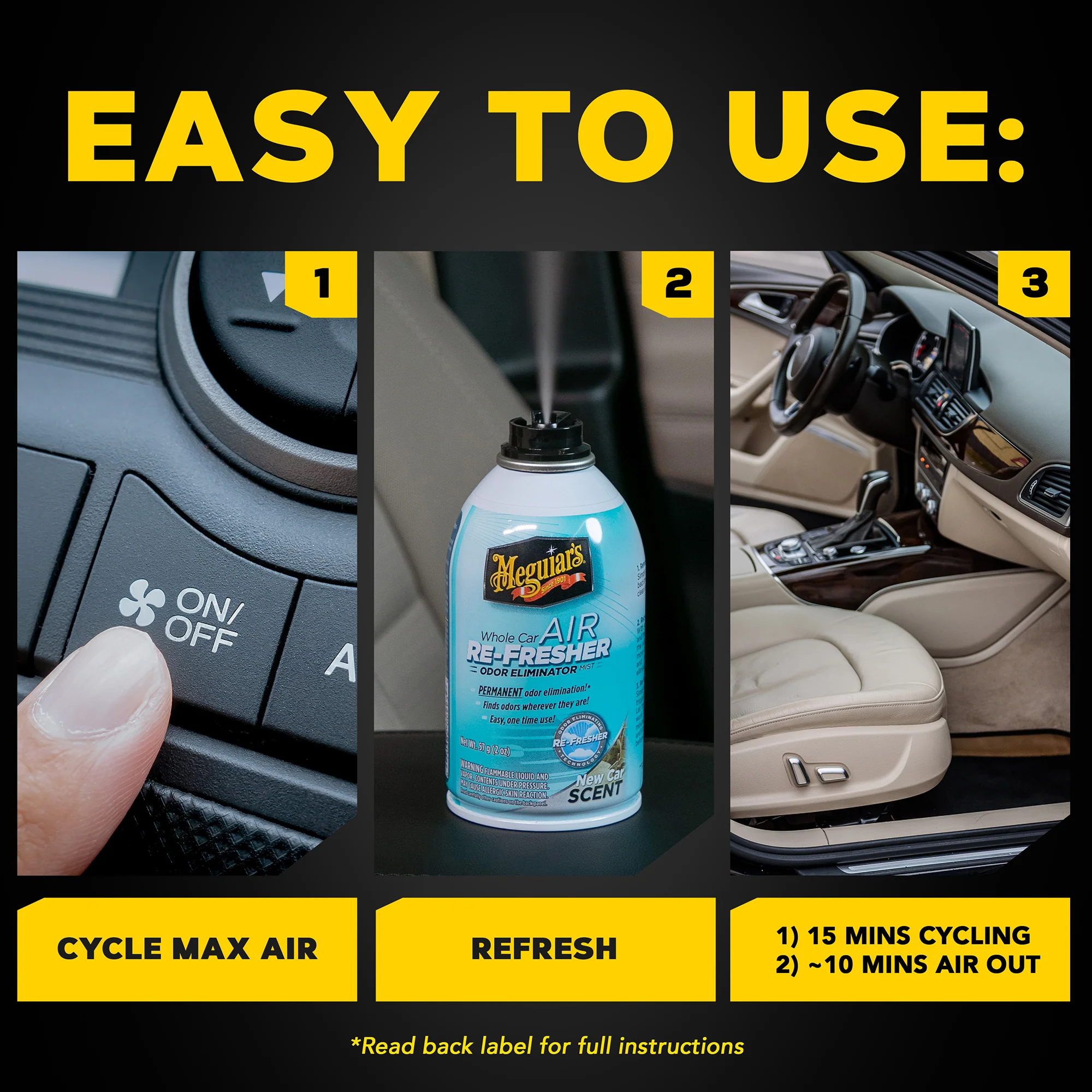 Meguiar's Whole Car Air Refresher Odor Eliminator - New Car Scent - Image 7