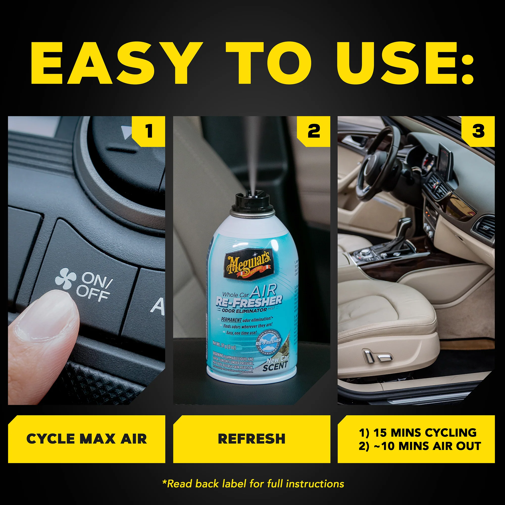 Meguiar's Whole Car Air Refresher Odor Eliminator - Summer Breeze Scent - Image 6