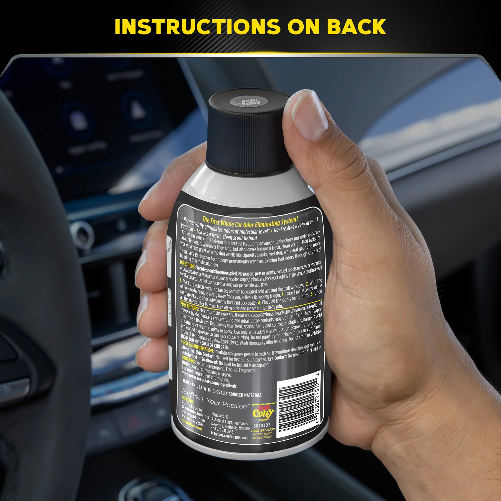 Meguiar's Whole Car Air Refresher Odor Eliminator - Black Chrome Scent - Image 7