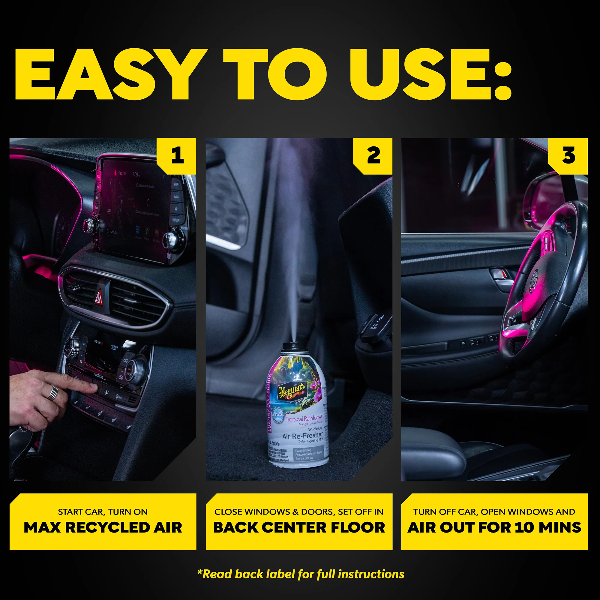 Meguiar's Whole Car Air Refresher Odor Eliminator - Tropical Rainforest Scent - Image 5